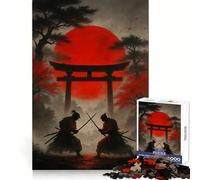Duello Samurai sotto il sole rosso - Puzzle da 1000 pezzi per adulti e ragazzi - Gioco di intelletto per la casa - Divertimento di qualità - Taglio classico - Regalo (38x52cm)