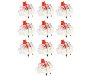 Duendhd 100Pcs Plastica per Cherry Red 3 Pin MX RGB Interruttore Meccanico Sostituzione Tastiera