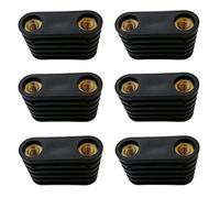 Duendhd 6Pcs Windsurf Plastica Nero 2-Hole Footstrap Inserto Windsurf Board Footstrap Ricambio Surf Accessori