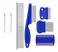 Duendhd 7 Pezzi Pettine per Rimuovere Le Macchie di Lacrime Pettine per Cani Un Doppia Faccia per Pulci per Cani Pettine Un Doppia Testa Strumento Multiuso