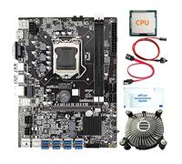 Duendhd B75 BTC Mining scheda madre con CPU e soffiatore + + interruttore SATA 8 slot USB 3.0 LGA1155 DDR3 RAM SATA3.0