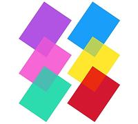 Duendhd Confezione da 6 pellicole colorate in gel trasparente, resistenti al per lampade, filtro colorato (30 x 21 cm)