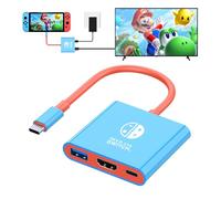 DUEQID Adattatore USB C a HDMI per switch NS/OLED, Dock 3 in 1 TV Switch Adattatore con cavo HDMI 4K, ricarica 100 W tipo C, compatibile con switch NS/OLED, Steam Deck, Smartphone, PC (blu)