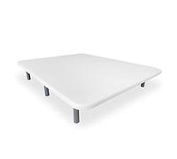 DUÉRMETE ONLINE Base imbottita 3D rinforzata, anti-rumore, con 5 barre di rinforzo, disponibile in vari colori, 6 gambe metalliche filettate da 27 cm, bianco, 90 x 190 cm