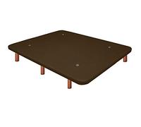 DUÉRMETE ONLINE Base imbottita 3D rinforzata | Anti rumore con 5 barre di rinforzo | Valvole di sfiato | 6 gambe legno colore ciliegio, cioccolato, 135 x 190
