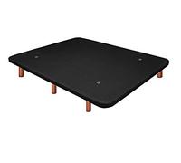 DUÉRMETE ONLINE Base Imbottita 3D Rinforzata | Anti Rumore con 5 Barre di Rinforzo | Valvole di Ventilazione | 6 Gambe in Legno Color ciliegio, Acciaio, Nero, 105x200