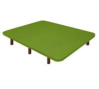 Duérmete Online Base imbottita 3D rinforzata | Anti rumore con 5 barre di rinforzo | Valvole di ventilazione | 6 piedi legno color wengé, verde, 90 x 190