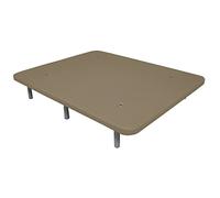 DUÉRMETE ONLINE - Base imbottita 3D super rinforzata, grande stabilità con 5 barre transversali e 6 gambe metalliche filettate da 27 cm, 90 x 190, beige
