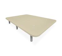 DUÉRMETE ONLINE - Base rivestita 3D extra resistente con grande stabilità e 5 barre trasversali + 6 gambe metalliche filettate da 25 cm, 135 x 190, beige