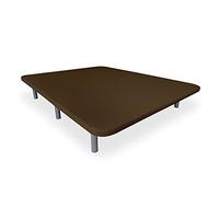 DUÉRMETE ONLINE Base tappezzata 3D rinforzata, anti-rumore con 5 barre di rinforzo 6 gambe metalliche filettate da 27 cm, 135 x 190, cioccolato