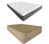 DUÉRMETE ONLINE Cambria Confezione Materasso viscoelastico Bio Nature Spessore 24 cm + Letto in Legno Pieghevole Grande capacità Colore Poliuretano, 150 x 190
