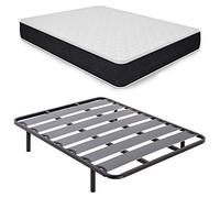 DUÉRMETE ONLINE - Confezione risparmio letto completo con materasso viscoelastico Pocket Visco + rete a lama larga + gambe filettate, 105 x 190