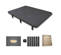 DUÉRMETE ONLINE Dormete-Base Imbottita 3D Rinforzata 5 Barre di Rinforzo e valvole di Ventilazione + 6 Gambe, Rivestimento sfiato, Grigio, 135x200