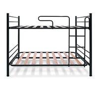 DUÉRMETE ONLINE Duérmete-Litera Junior Completa con Barandilla y Escalera Metálica Letto a Castello corrimano e Scala Metallica, Legno, Grigio, 90x190