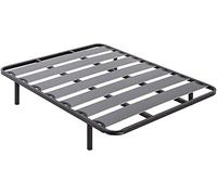 DUÉRMETE ONLINE Larghe Rete a doghe rinforzate, Tubo in Acciaio 40 x 30 mm. Tassello Anti-Rumore, Grigio (Include Gambe cilindriche 26 Cm), 150 x 180