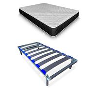 DUÉRMETE ONLINE Materasso Pocket Visco + Rete Rimovibile KAMAKIT Telaio Rinforzato 40 x 30 mm, Stabilità e Facile Montaggio, Tubo Acciaio 30 x 40 mm, 90 x 190