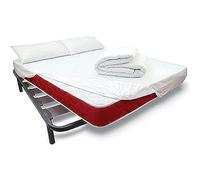 DUÉRMETE ONLINE - Pacchetto letto completo con materasso Lite + rete rinforzata + lenzuolo protettivo regolabile Tencel + imbottitura nordica + cuscini 150x190