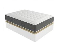 DUÉRMETE ONLINE - Pack materasso viscoelastico Bio Nature spessore 24 cm + letto in legno ribaltabile ad alta capacità, colore bianco 135 x 190
