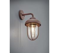 DUERO APPLIQUE DA ESTERNO DOWN FUSIONE DI ALLUMINIO VERNICIATA EFFETTO RUGGINE CON DIFFUSORE VETRO TRASPARENTE IP44 H.33CM 1 LUCE ATTACCO E27