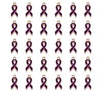 DUESI 30 ciondoli a nastro rosa viola/rosso per la consapevolezza del cancro al seno per gioielli fai da te accessori