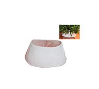 DUESSE Copri Piede Base Tappeto per Albero di Natale Decorazioni Bianco Pelliccia Rigido