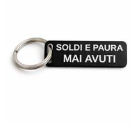 Duesse Portachiavi Design Essential in Plastica Eco-Friendly, Con Frasi e Pensieri da Regalare, Colore Nero/Bianco, Idea Regalo Unica ed originale con testo