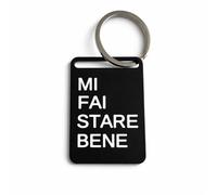 Duesse Portachiavi Design Essential in Plastica Eco-Friendly, Con Frasi e Pensieri da Regalare, Colore Nero/Bianco, Idea Regalo Unica ed originale con testo