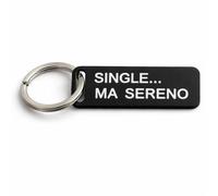 Duesse Portachiavi Design Essenziale in Plastica Eco-Friendly, Con Frasi e Pensieri da Regalare, Colore Nero/Bianco, Idea Regalo Unica ed originale (Single ma sereno)