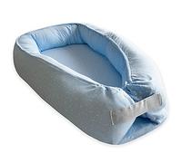 Duffi Baby Cuscino Nido Neonato. Riduttore per lettino per bambini. Letto da viaggio sfoderabile. Colecho. Fasciatoio Bebe. Design stelle. Cotone e bambù. Colore blu 0960-12
