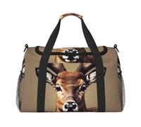 Duffle Bag di viaggio di ampio spazio della stampa della testa di cervo elegante con la chiusura lampo impermeabile per la palestra dell'aeroplano