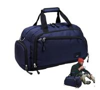 Duffle Gym Bag, Large Carry- Weekender Bag, Overnight Shoulder Travel Duffle, Spacious Sports Carrier, 46 x 27 x 19 cm, ideale per Boxing, Road Trips and Yoga, Navy Blue and Black, blu navy, Se