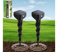 Dufuso 2 Pezzi Dissuasore per Talpe e Topi, Repellente per Scoiattoli di Terra, Impermeabile IP65, Scaccia Talpe e Visoni Verde, Nero