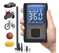 Dufuso Compressore Aria Portatile 150PSI Mini Compressore con Batteria 6000mAh - Pompa Elettrica per Auto, Moto e Bicicletta con 5 Ugelli Inclusi