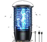 Dufuso Lampada anti-zanzara, 720 °UV Killer di insetti elettrico USB ricaricabile con illuminazione a LED, IPX4 impermeabile anti insetti, repellente efficace portata 100 m² per camera, cucina