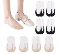 DUGEGAYL Calzini Fantasmini Donna - Cotone di Alta Qualità, Calzini Fantasmini Donna Imbottiti per Comfort Ottimale,piedini di punta calzini da donna calzini invisibili cotone toe cap pad