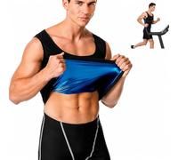 DUGEGAYL Canotta Dimagrante Uomo, Tute Dimagranti, Canottiera Dimagrante, Canotta Dimagrante Uomo per Dimagrire, Allenamento Aerobico, Shaper Workout (Nero S)