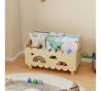 DUHARS Libreria Montessoriana per Bambini Legno, Porta Libri Contenitore Giochi da Terra, per Cameretta e Stanza dei Giochi, Scatola Porta Oggetti, Espositore Libri Bambini