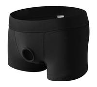 DUHENWU Boxer da uomo con foro per il pene, effetto bagnato, biancheria intima Ouvert, mutande da uomo, elasticizzati, biancheria intima corta, biancheria intima sexy, O nero., M