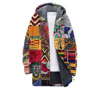 DUHENWU Cappotto, giacca invernale da uomo, in pile, calda, lunga, con chiusura lampo, vintage, parka invernale, comoda vestibilità rilassata, con cappuccio, a maniche lunghe, con coulisse, Q rosa,