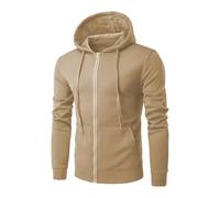 DUHENWU Felpa da uomo con cappuccio, calda giacca per le mezze stagioni, tinta unita, con cappuccio, casual, vestibilità comoda, per il tempo libero, per lo sport, per il tempo libero, O caffè., L