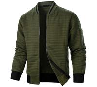 DUHENWU Giacca college, da uomo, vintage, da baseball, senza cappuccio, per le mezze stagioni, con colletto alto, per l'escursionismo, sportiva, classica, per il tempo libero, slim outdoor, giacca a