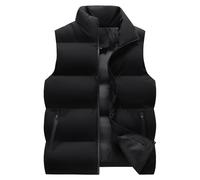 DUHENWU Gilet in piuma da uomo, invernale, caldo, trapuntato, tinta unita, colletto alto, con chiusura lampo, vestibilità rilassata, casual, per attività all'aria aperta, comodo, gilet sportivo