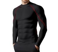 DUHENWU Maglietta a compressione da uomo, a maniche lunghe, funzionale, per l'inverno, per il lavoro, termica, slim fit, sportiva, comoda, morbida, per la palestra, traspirante, biancheria intima