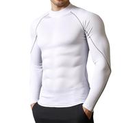 DUHENWU Maglietta a compressione da uomo, a maniche lunghe, funzionale, per l'inverno, per il lavoro, termica, slim fit, sportiva, comoda, morbida, per la palestra, traspirante, biancheria intima