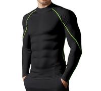 DUHENWU Maglietta a compressione da uomo, a maniche lunghe, funzionale, per l'inverno, per il lavoro, termica, slim fit, sportiva, comoda, morbida, per la palestra, traspirante, biancheria intima