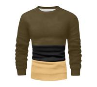 DUHENWU Maglione da uomo per autunno senza cappuccio, a maniche lunghe, con scollo rotondo, casual, per lo sport, per il tempo libero, O verde dell'esercito, 4XL