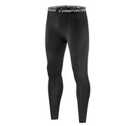 DUHENWU Pantaloni a compressione da uomo, ad asciugatura rapida, vestibilità normale, traspiranti, comodi, elasticizzati, per sport, fitness, corsa, lunghi, leggeri, O nero., XXXL