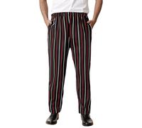 DUHENWU Pantaloni da cucina da uomo, da chef, con elastico in vita con coulisse, pantaloni da lavoro, per uomo, stile retrò, a righe, per il tempo libero, elasticizzati, slim fit, traspiranti, in