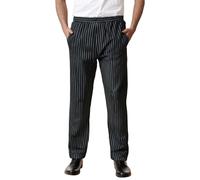 DUHENWU Pantaloni da cuoco da uomo, pantaloni cargo chef, elasticizzati, in vita elasticizzata, a righe, comodi, taglio dritto, pantaloni da cuoco elasticizzati, traspiranti, da uomo, O grigio scuro