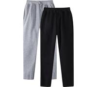 DUHENWU Pantaloni da jogging da uomo, confezione da 2 pezzi, vintage, per attività all'aria aperta, elasticizzati, in vita, per il tempo libero, con tasche, grigi, comodi e morbidi, O grigio chiaro, S